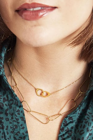 Collier Handcuffs Couleur or Acier inoxydable h5 Image5